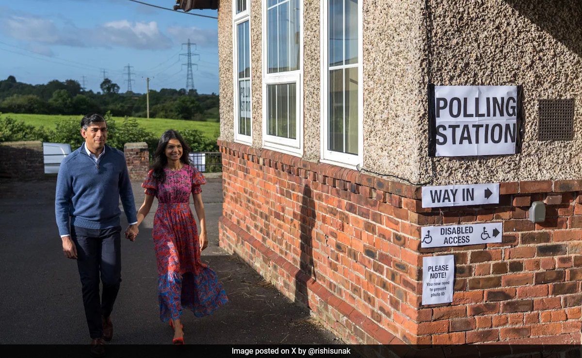 ​Odds Against Him, UK PM Rishi Sunak Casts Vote With Wife Akshata Murty 