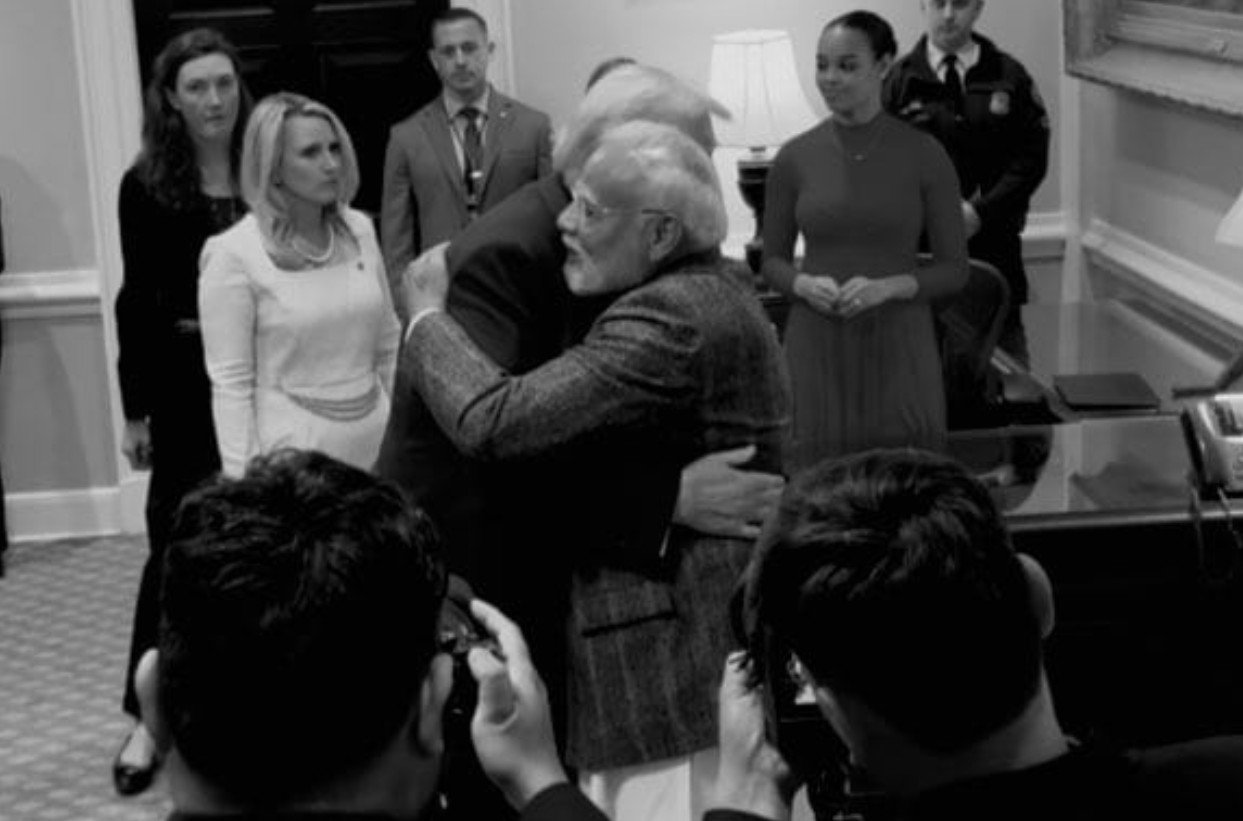 US President Donald Trump Hugs PM Modi While Welcoming Him At White House